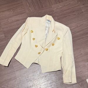 Raffinati Wool Cream  vintage 80s-90s Blazer with Gold Accents